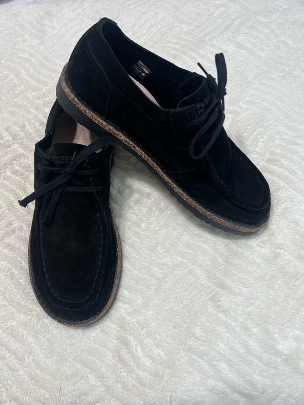 Birkenstock Pasadena Black Suede Shoes Men’s Size 11 EU 44 Lace Up Comfort EUC - Picture 7 of 14